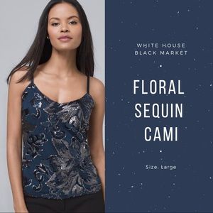 NWT WHBM SEQUIN FLOWER CAMI